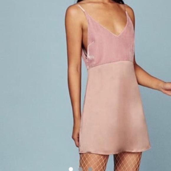 Reformation Kit Mini slip dress velvet satin size large - Picture 1 of 6